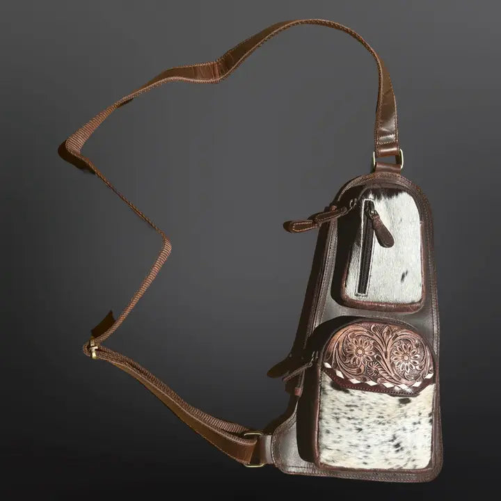 Cowhide Leather Sling Crossbody