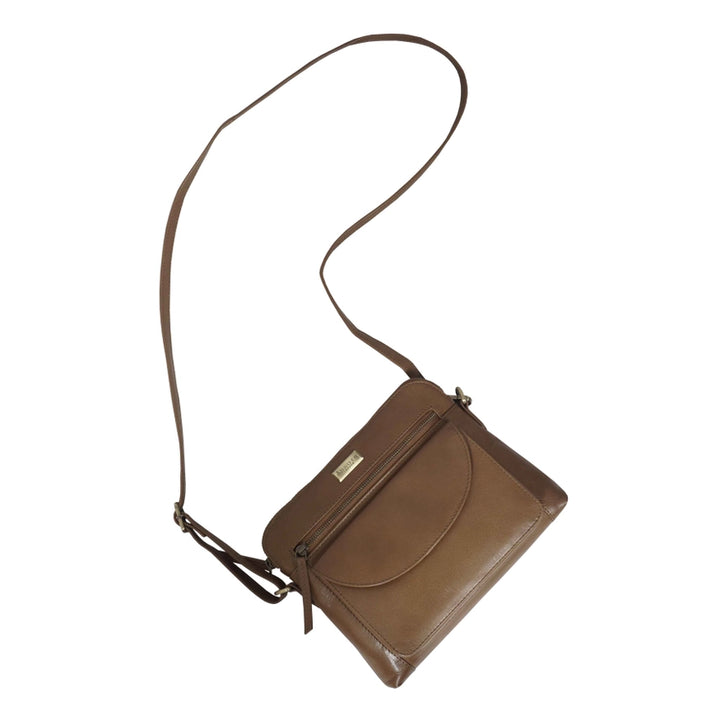 Genuine Tan Leather Crossbody