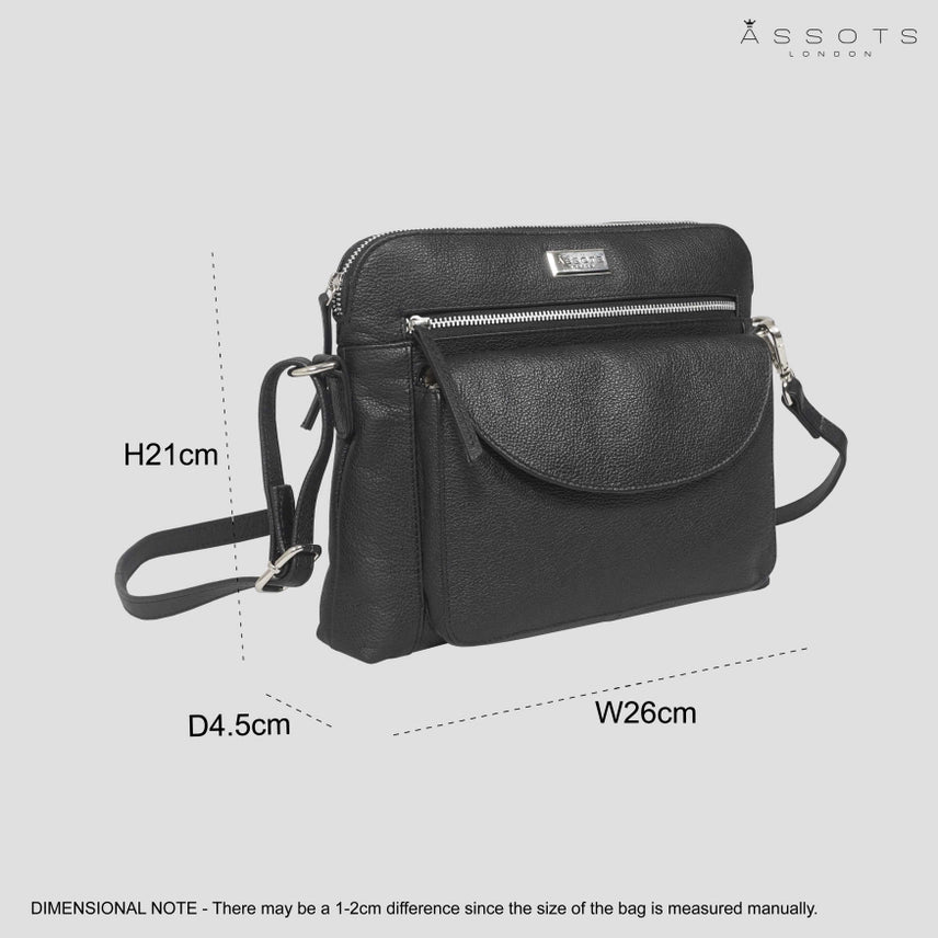 Genuine Black Leather Crossbody