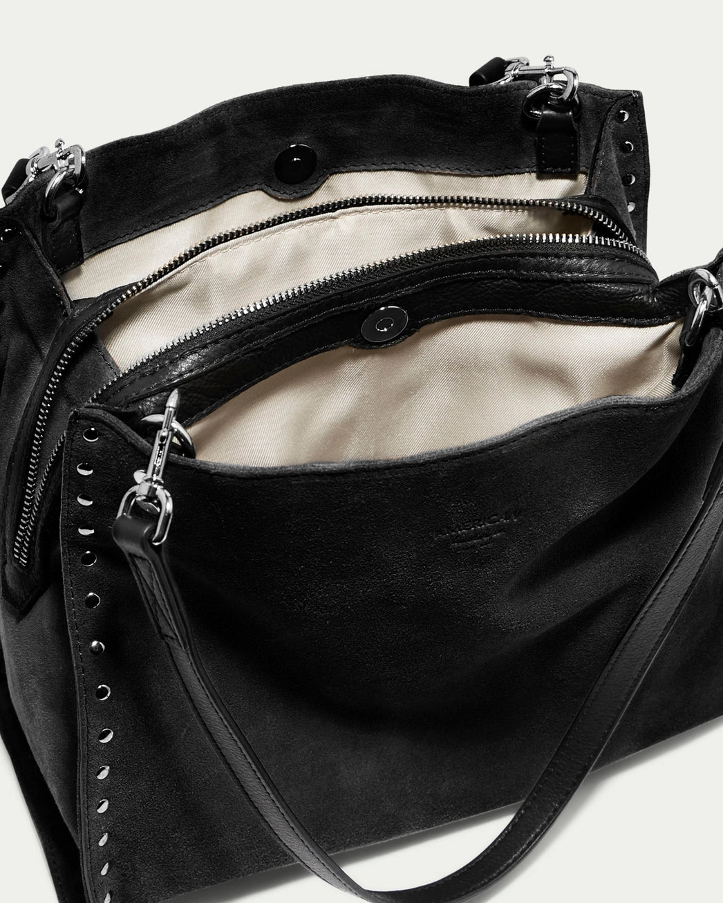 Lenox Studded Triple Entry Satchel Handbag | 100% Genuine Leather