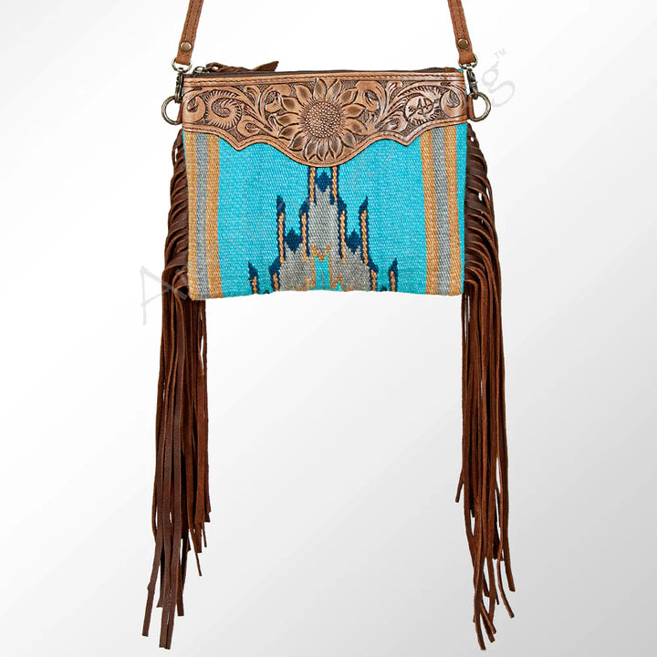 Leather Saddle Blanket Fringe Crossbody