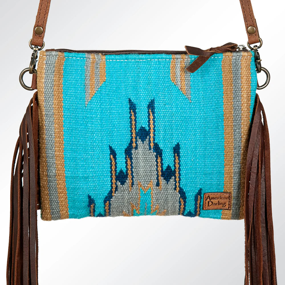 Leather Saddle Blanket Fringe Crossbody