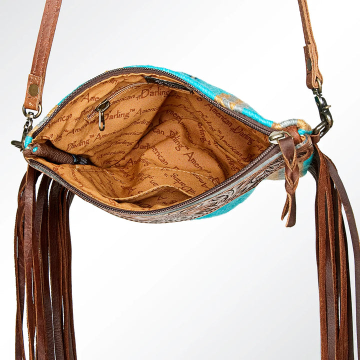 Leather Saddle Blanket Fringe Crossbody