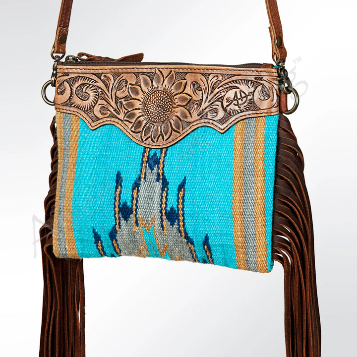 Leather Saddle Blanket Fringe Crossbody