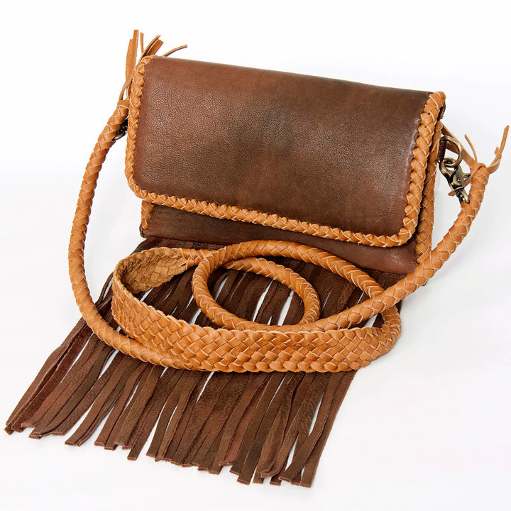 Tooled Leather Clutch Shoulder Bag