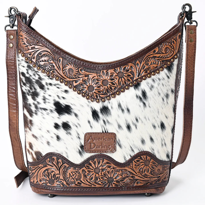 Hair-On Leather Shoulder Bag