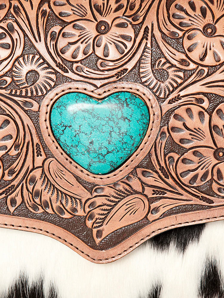 Tooled Leather Concealed Carry Shoulder Bag