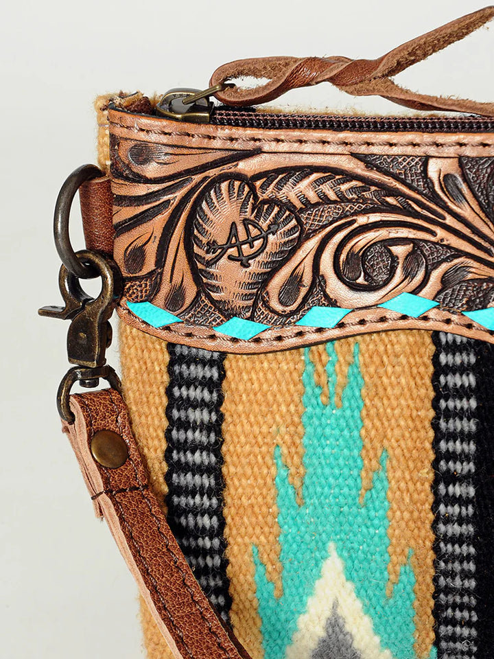 Leather Saddle Blanket Fringe Wristlet