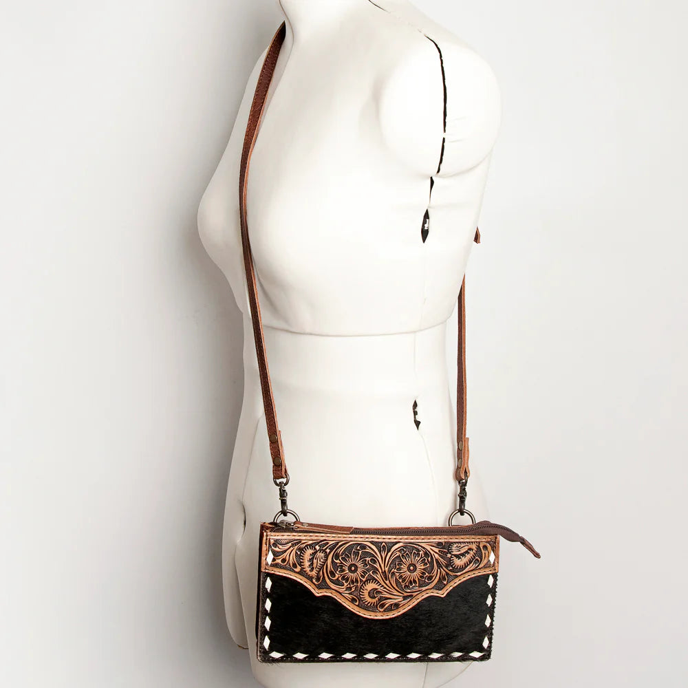 Tooled Leather Small Crossbody