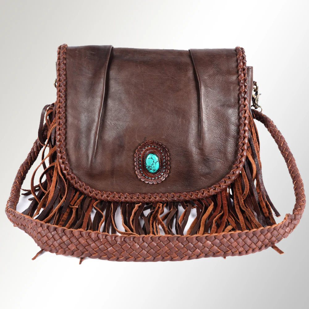 Leather Fringed Crossbody