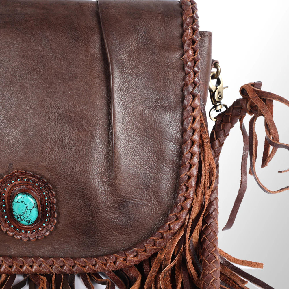 Leather Fringed Crossbody