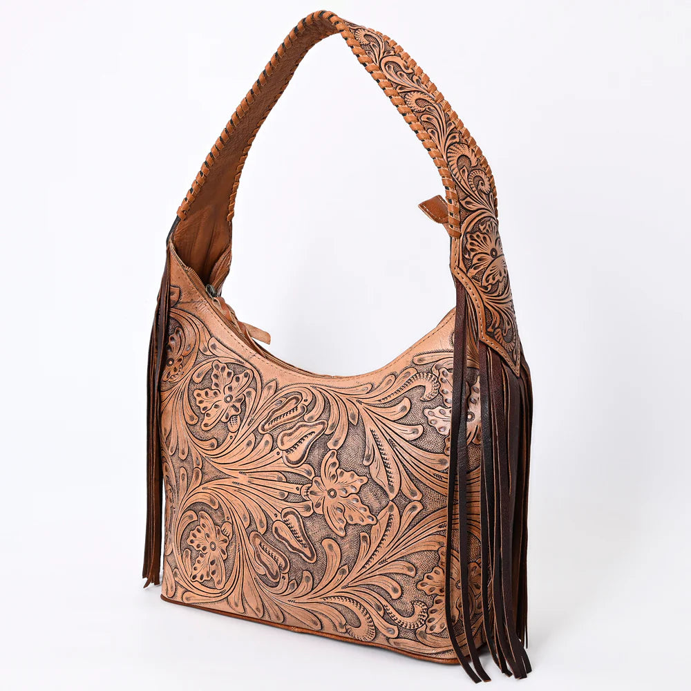 Concealed Carry Tooled Leather Shoulder Bag