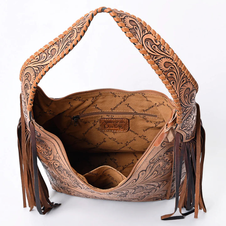 Concealed Carry Tooled Leather Shoulder Bag