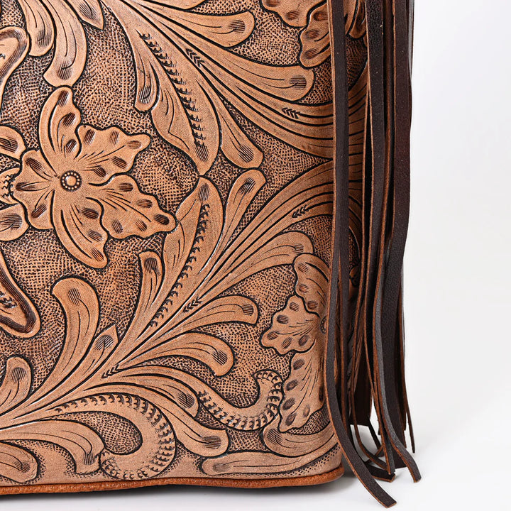 Concealed Carry Tooled Leather Shoulder Bag