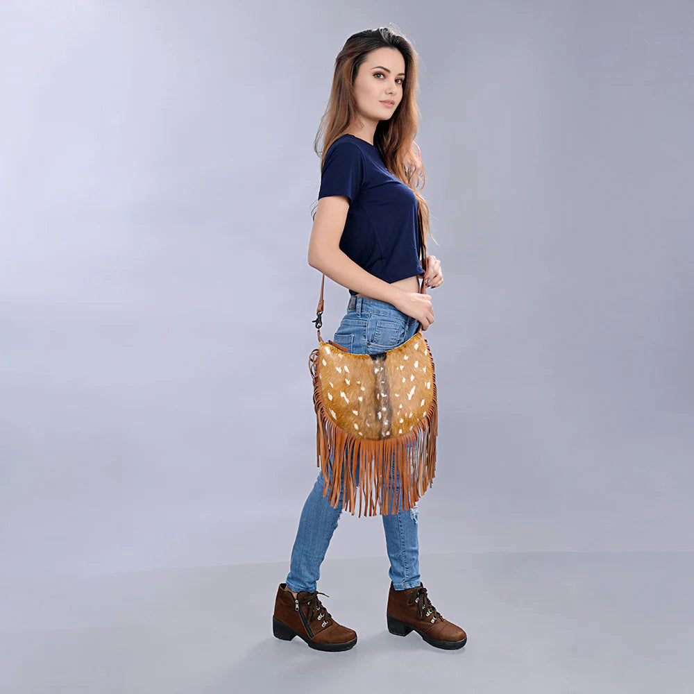 Hobo Western Fringed Leather Shoulder Bag