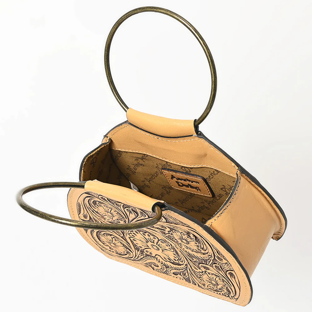 Tooled Leather Small Handbag