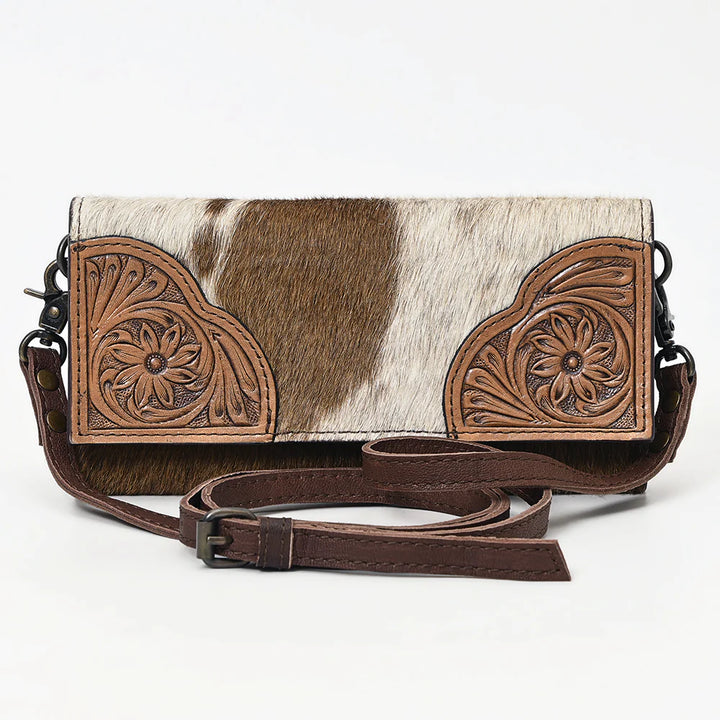 Olay Tooled Leather Wallet Clutch Crossbody