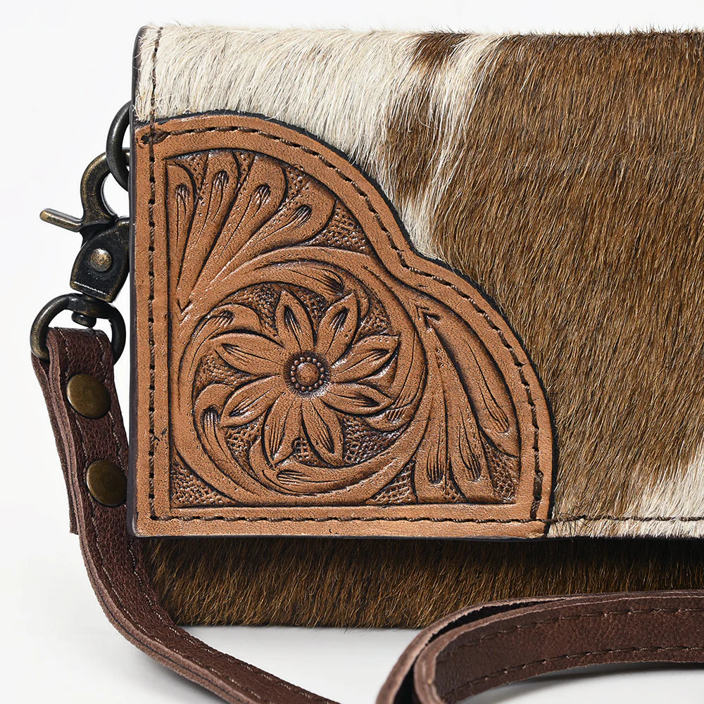 Olay Tooled Leather Wallet Clutch Crossbody