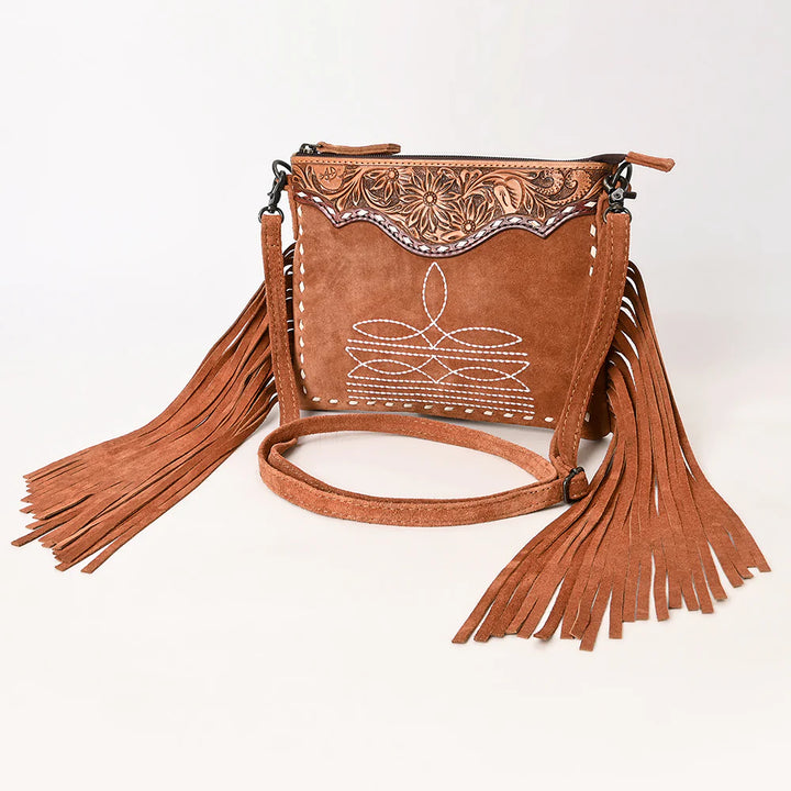 Boot Stitched Tooled Leather Crossbody