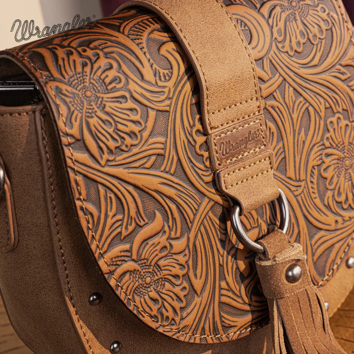 Wrangler Western Tooled Saddle Bag Crossbody