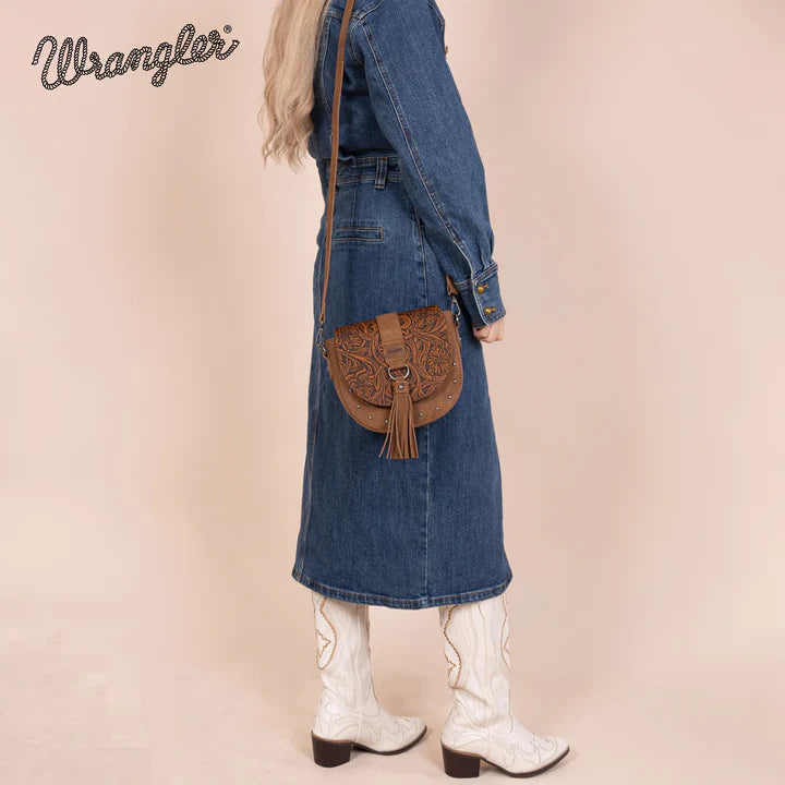 Wrangler Western Tooled Saddle Bag Crossbody