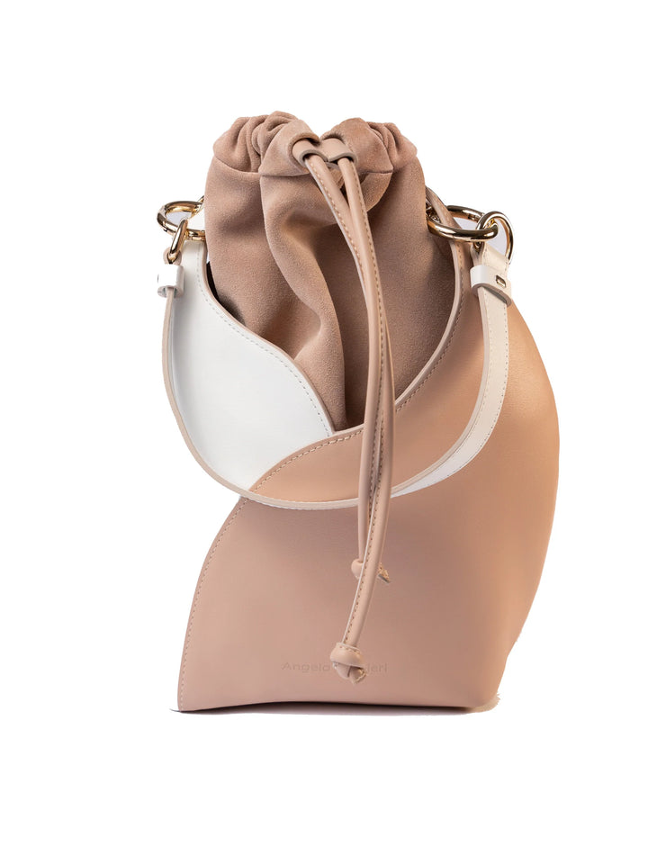 Italian Leather Nude Tulip Bag