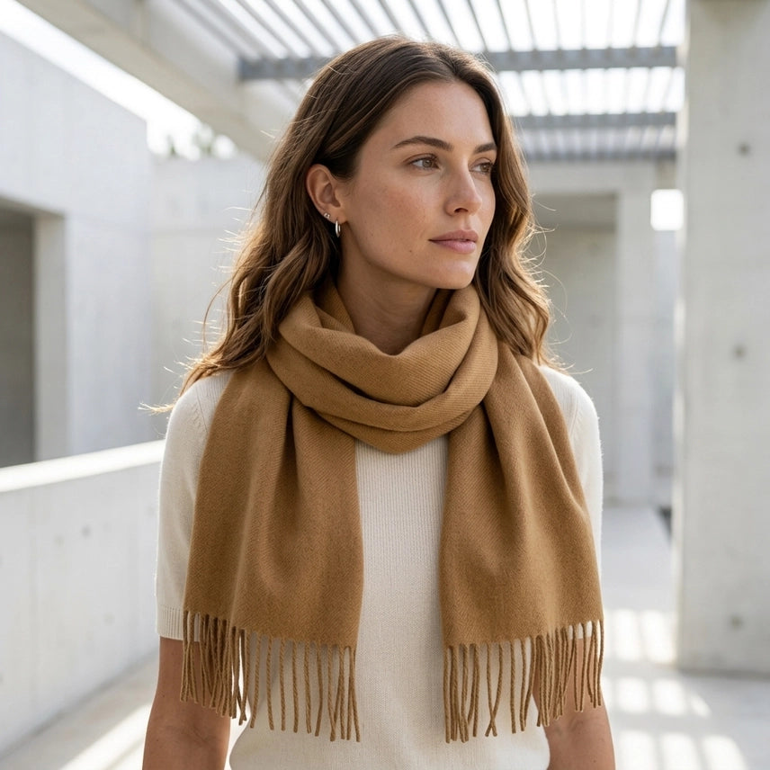 Alpaca Handwoven Scarf-Honey