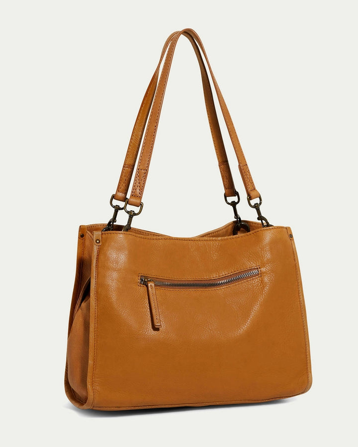 Lenox Triple Entry Satchel Handbag | 100% Genuine USA Leather