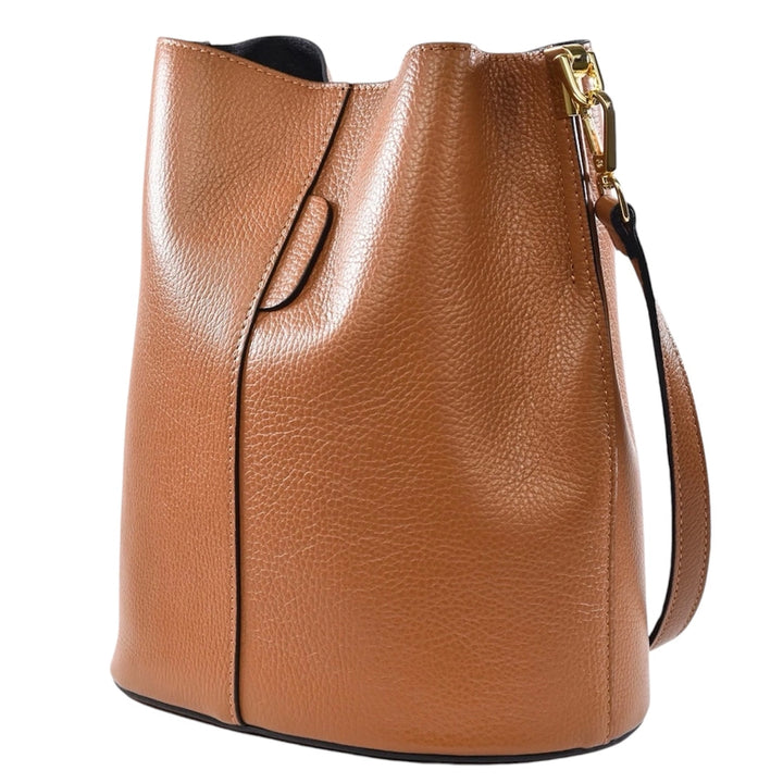 Modarno Giulia Bucket Bag in Genuine Dollar Camel Leather