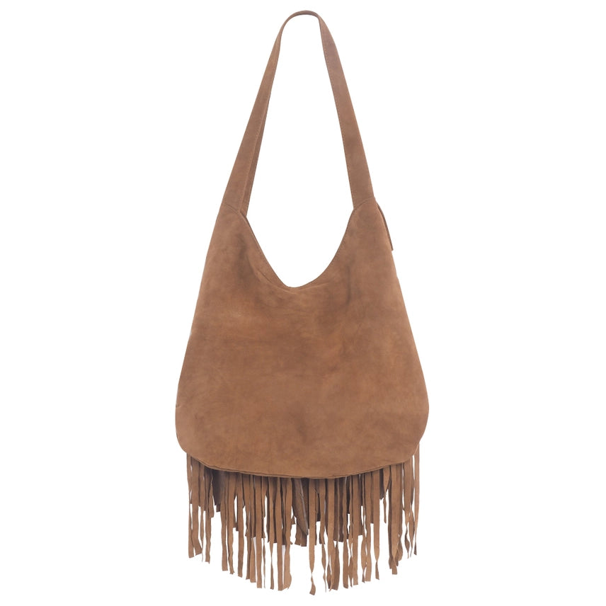 Hiawatha Fringe Shoulder Bag Dark Tan