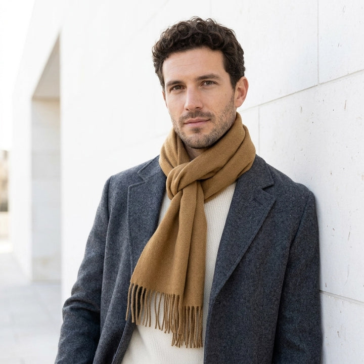 Alpaca Handwoven Scarf-Honey