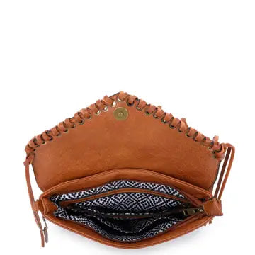 Dallas Fringe Cognac Crossbody Shoulder Bag