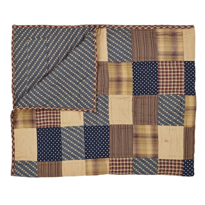 Farmhouse Patriotic Patch Quilted Throw 50x60