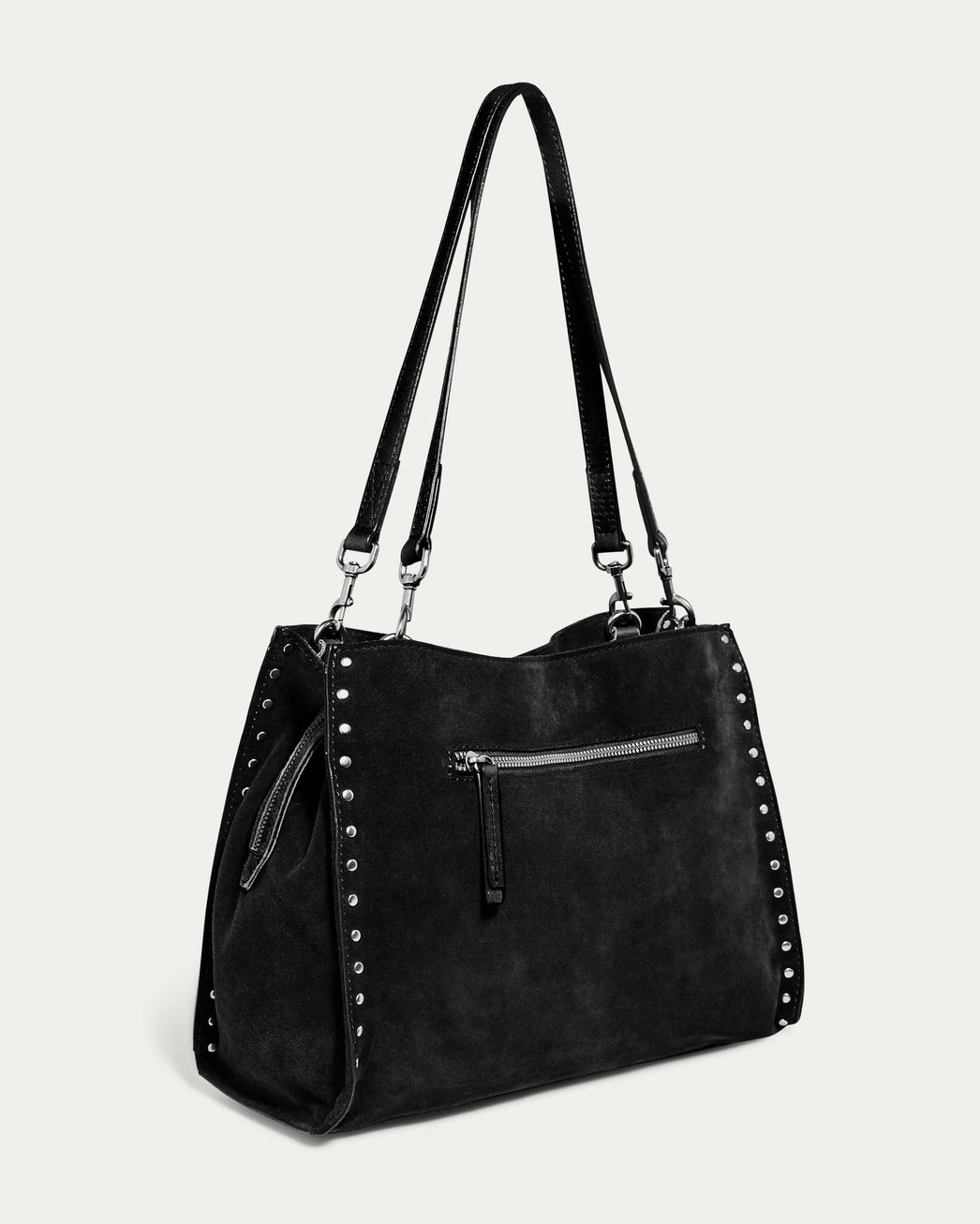 Lenox Studded Triple Entry Satchel Handbag | 100% Genuine Leather