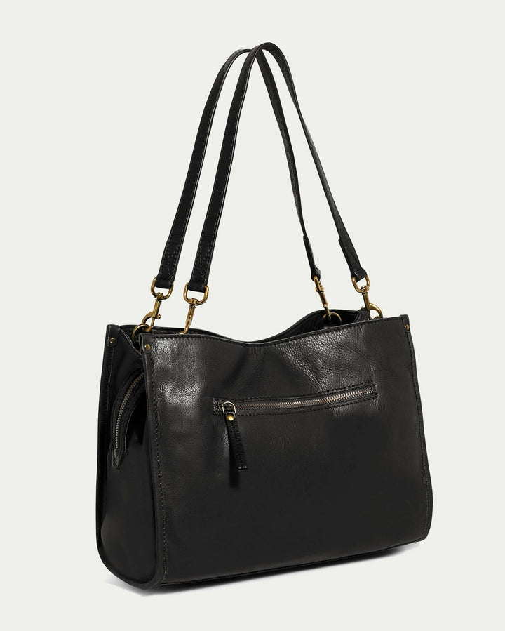 Lenox Triple Entry Satchel Handbag | 100% Genuine USA Leather