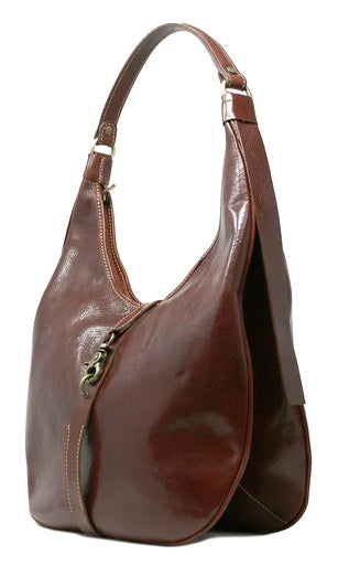 Fiori Large Leather Handbag | Italian Shoulder Bag