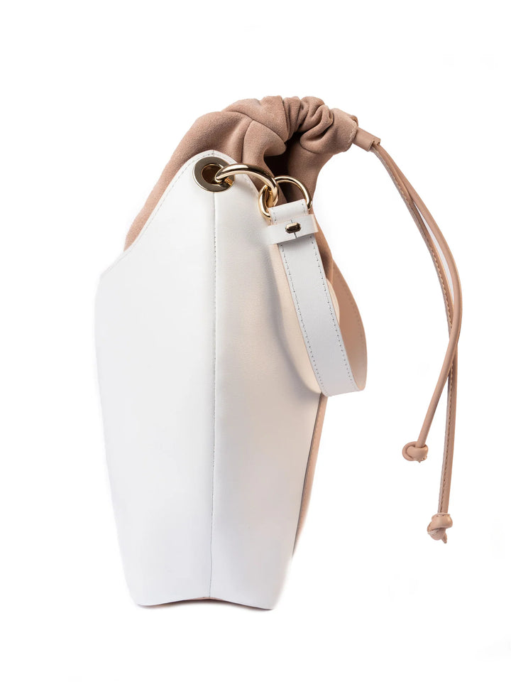 Italian Leather Nude Tulip Bag