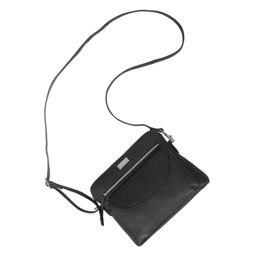 Genuine Black Leather Crossbody