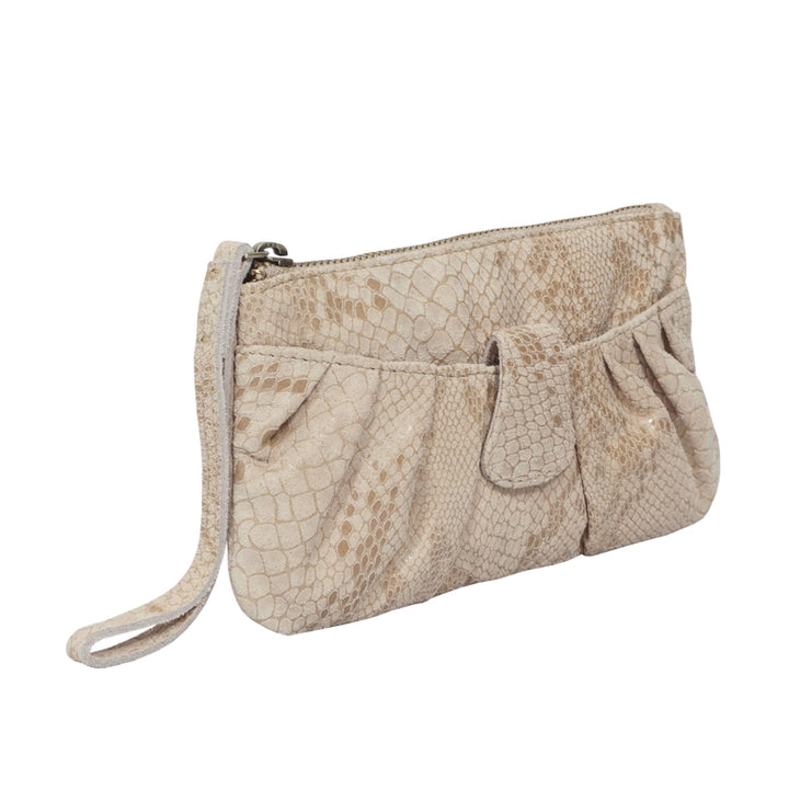 Leather Nude Wristlet Purse