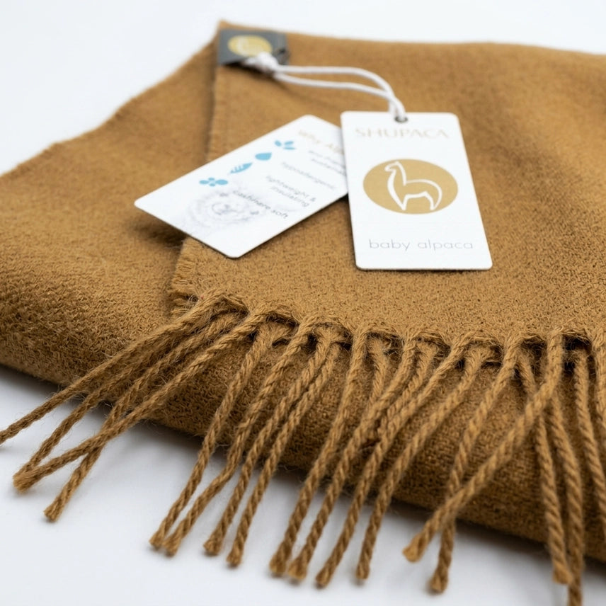 Alpaca Handwoven Scarf-Honey