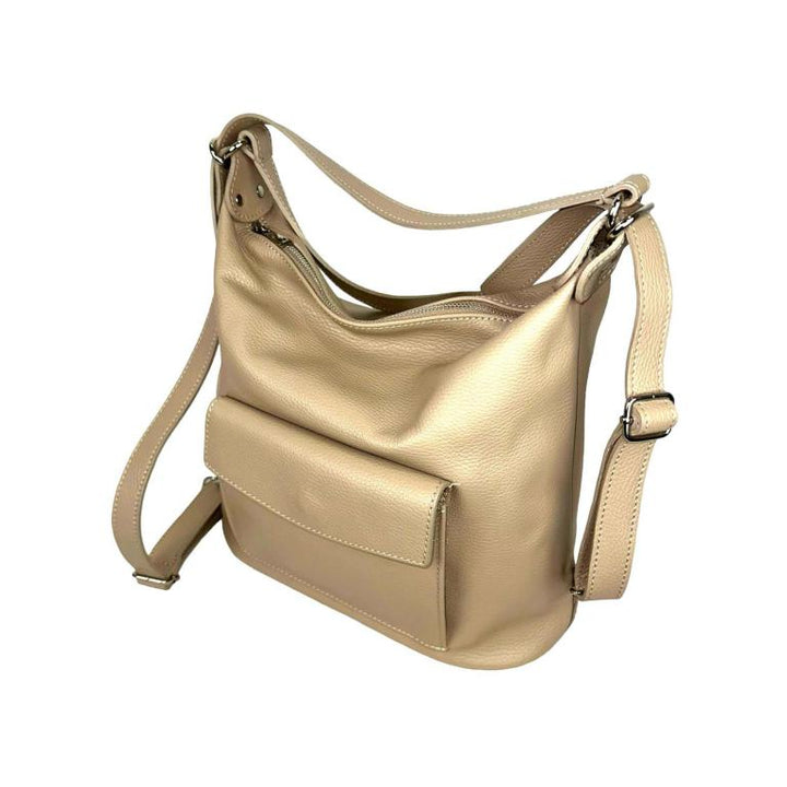 Italian Leather Convertible Backpack-Camel