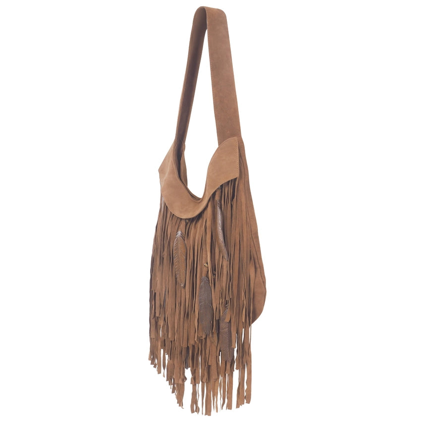 Hiawatha Fringe Shoulder Bag Dark Tan