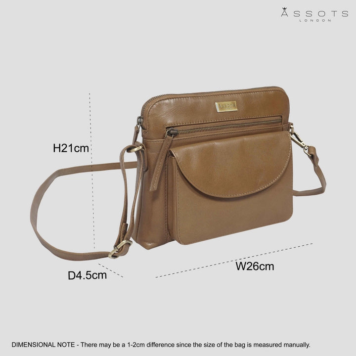 Genuine Tan Leather Crossbody