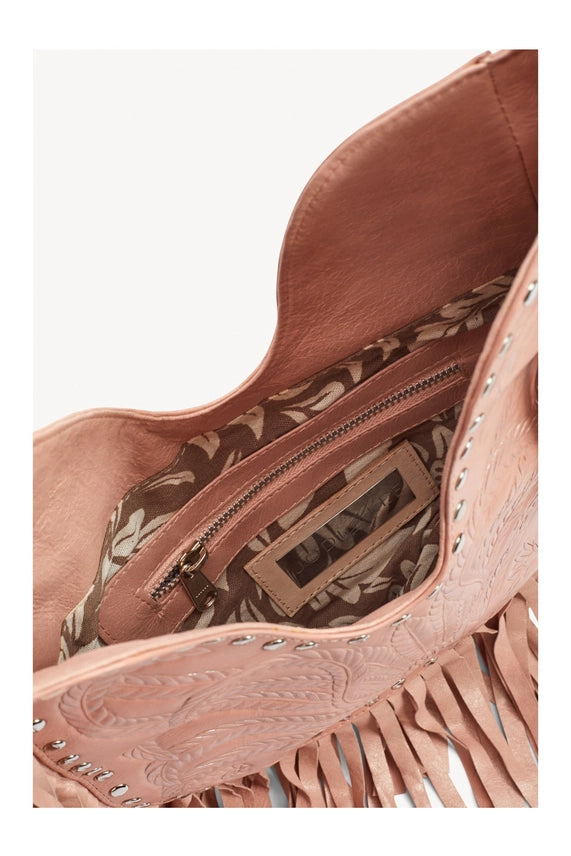 Lyrebird Stud Fringe Hobo Bag