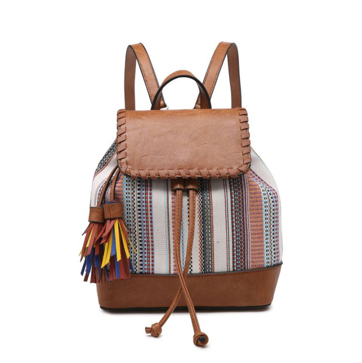 Kourtney Woven Boho Canvas Backpack