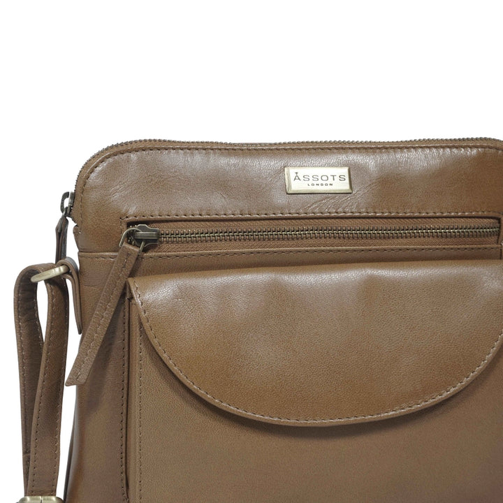 Genuine Tan Leather Crossbody