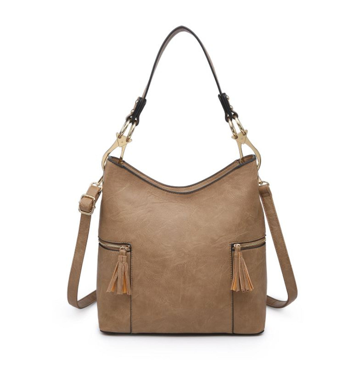 Hobo Handbag outlets with Chain & Crossbody Strap-Rustic Hobo Crossbody-Jamila Convertible Tote