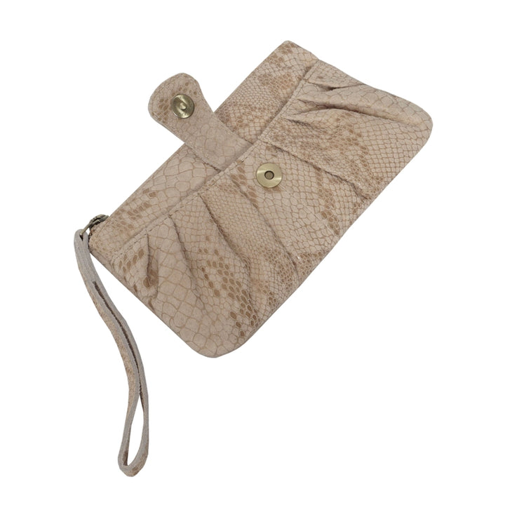 Leather Nude Wristlet Purse