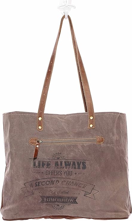 Cotton & Cowhide Leather Canvas Tote