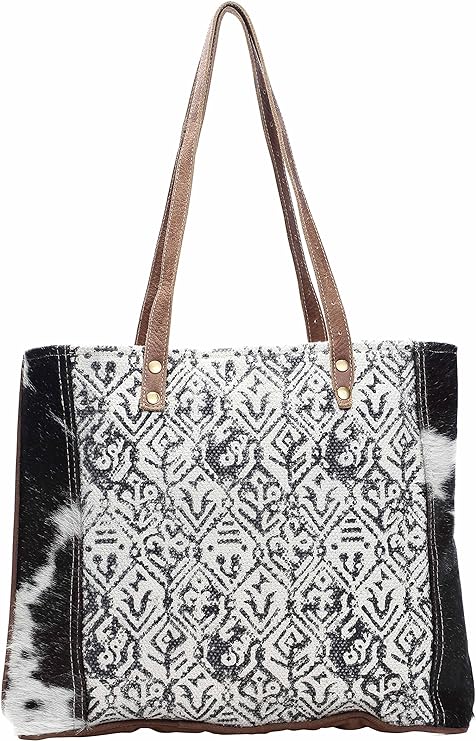 Cotton & Cowhide Leather Canvas Tote